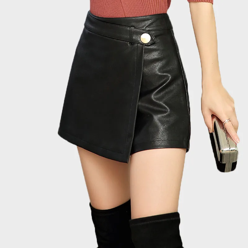 Haute couture Women Sheepskin shorts autumn Leather skirt High waist Short skirt Youth clothing for women high quality 108
Haute couture Women Sheepskin shorts autumn Leather skirt High waist Short skirt Youth clothing for women high quality 108