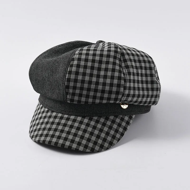 Women Lattice Patchwork Berets Hat 2019 New Fashion Casual Plaid Octagonal Hat Female Flat Top Visor Caps Gift
Women Lattice Patchwork Berets Hat 2019 New Fashion Casual Plaid Octagonal Hat Female Flat Top Visor Caps Gift