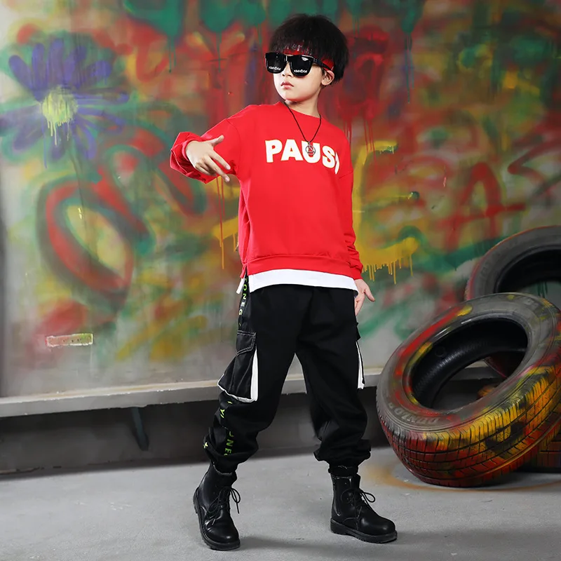 Kid Hip Hop Clothing Sweatshirt Crop Top Long Sleeve T Shirt Tactical Cargo Pants for Girl Boy Dance Costume Clothes Street Wear 
Kid Hip Hop Clothing Sweatshirt Crop Top Long Sleeve T Shirt Tactical Cargo Pants for Girl Boy Dance Costume Clothes Street Wear