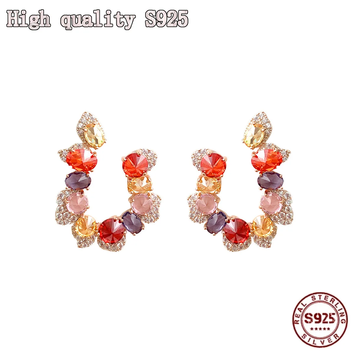 2021 New Cute Candy Color C Earrings Simple and Sweet Temperament S925 Silver Needle Color Zirconium Wreath Women's Earrings
2021 New Cute Candy Color C Earrings Simple and Sweet Temperament S925 Silver Needle Color Zirconium Wreath Women's Earrings