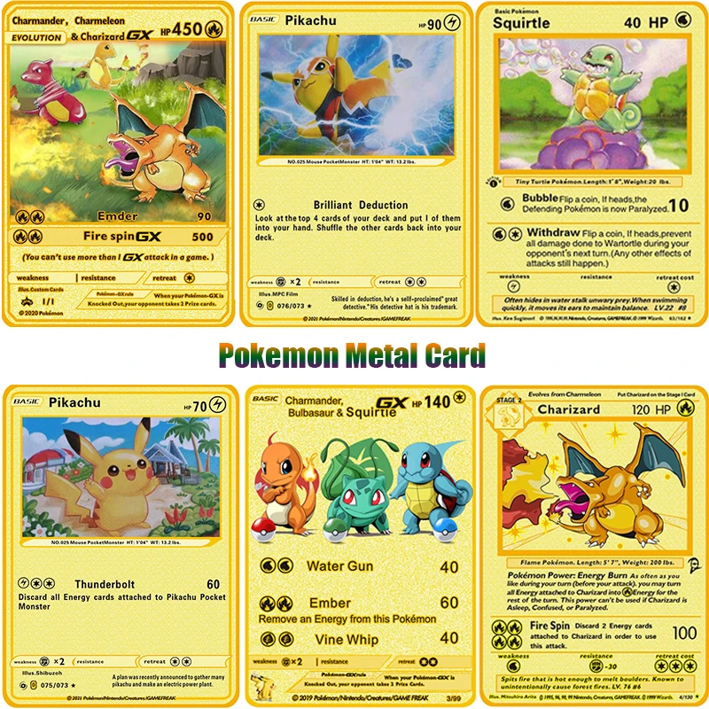 Takara Tomy Pokemon Metal Card Bikachu Charmander Series Anime Games Peripheral V Vmax Shiny Card Action Figure Child Toy Gifts
Takara Tomy Pokemon Metal Card Bikachu Charmander Series Anime Games Peripheral V Vmax Shiny Card Action Figure Child Toy Gifts
