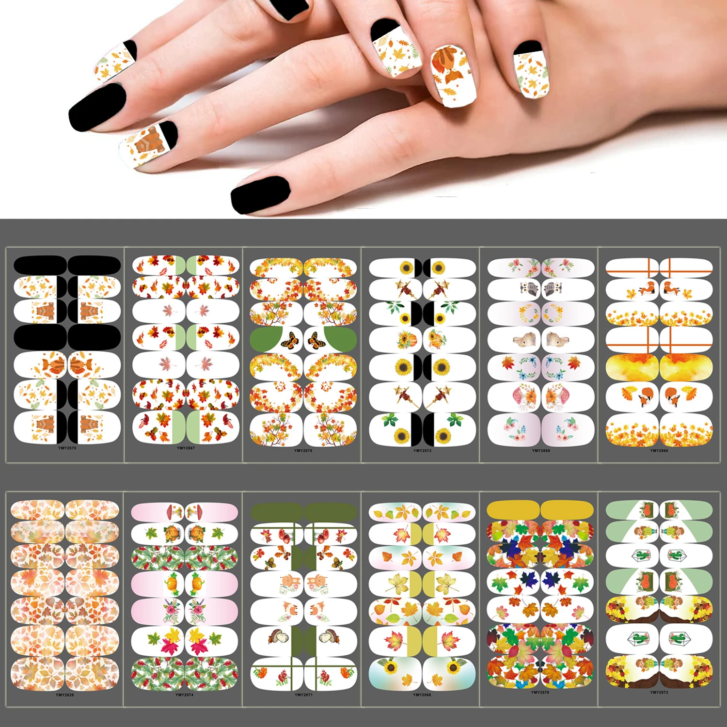 1pcs Full Cover Adhesive Nail Stickers INS Style Autumn Maple Leaves Slider Pumpkin Decal DIY Thanksgiving Nail Art Accessories
1pcs Full Cover Adhesive Nail Stickers INS Style Autumn Maple Leaves Slider Pumpkin Decal DIY Thanksgiving Nail Art Accessories