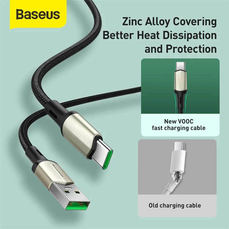 Baseus USB Type C Cable 5A Fast Charge Support VOOC Flash Charger Data Cable Type-C Charger USB Cable Wire Cord For xiaomi OPPO
Baseus USB Type C Cable 5A Fast Charge Support VOOC Flash Charger Data Cable Type-C Charger USB Cable Wire Cord For xiaomi OPPO