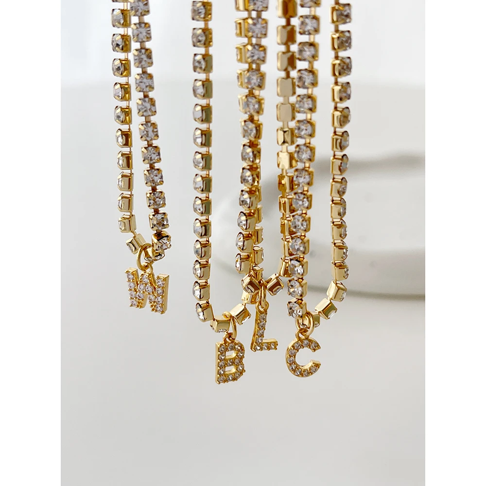 Peri'sbox Luxury Shiny A-Z Initials Letters Pendant Zircon Chain Necklace Custom Name Cubic Zirconia Chain Choker Femme Jewelry
Peri'sbox Luxury Shiny A-Z Initials Letters Pendant Zircon Chain Necklace Custom Name Cubic Zirconia Chain Choker Femme Jewelry
