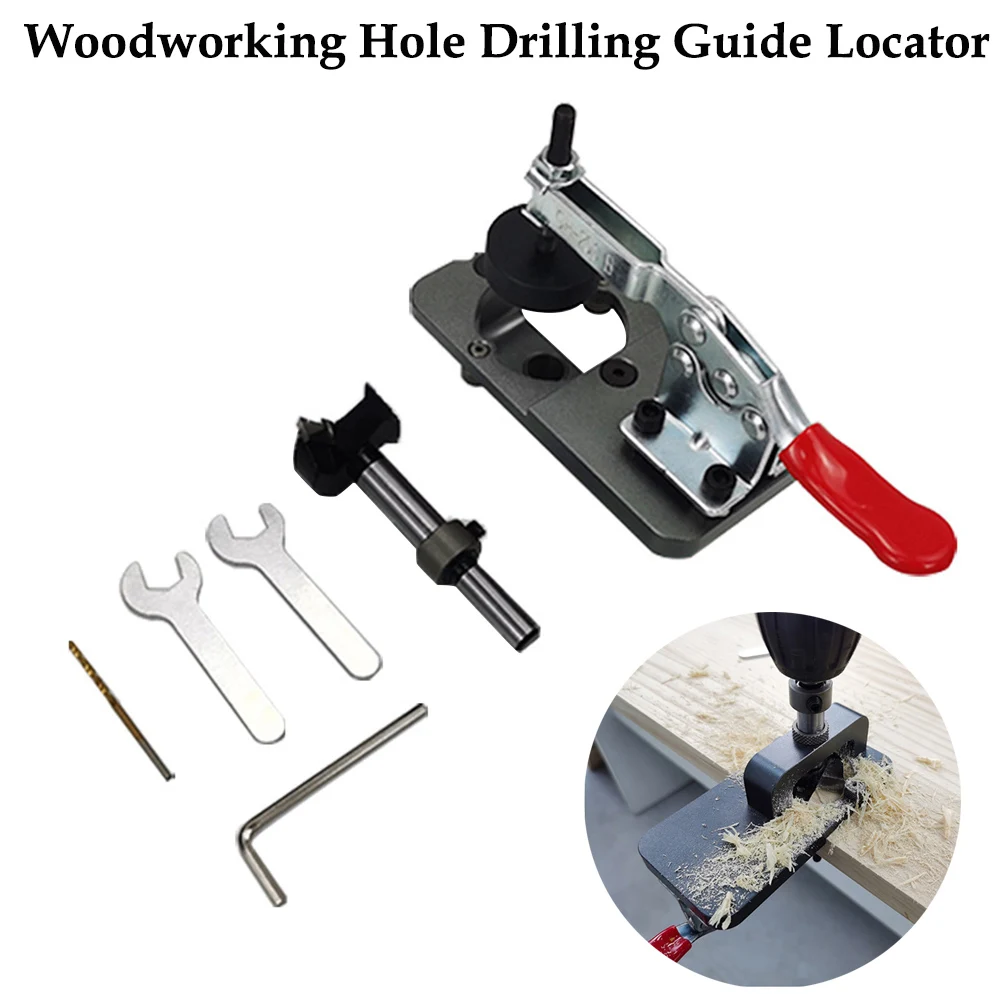 35mm Woodworking Hole Drilling Guide Locator Hinge Boring Jig with Fixture Aluminum Alloy Hole Opener Template Door Cabinets 
35mm Woodworking Hole Drilling Guide Locator Hinge Boring Jig with Fixture Aluminum Alloy Hole Opener Template Door Cabinets
