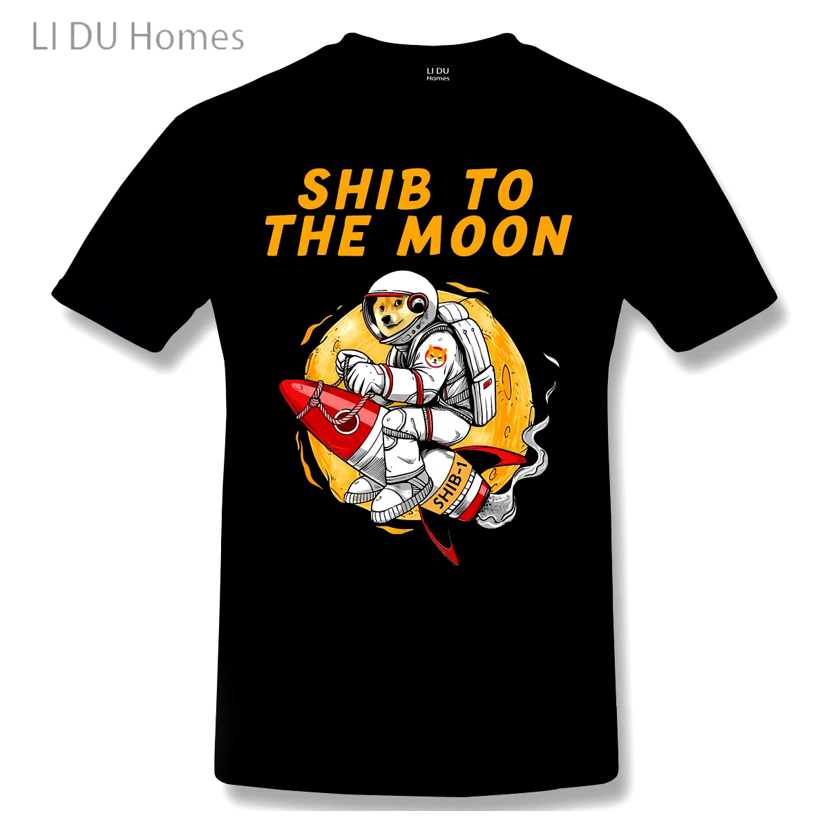 

LIDU Shib Coin Shiba Crypto Doge Killer 2021 New Arrival TShirt Shiba Inu Coin To The Moon Unique Design Crewneck Cotton Shirt