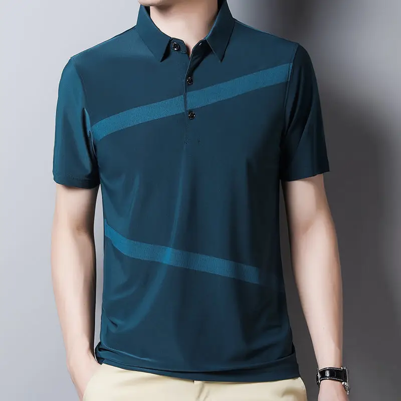 2021 new summer short-sleeved t-shirt male lapel ice wire mid-sleeve polo shirt business casual work T-shirt
2021 new summer short-sleeved t-shirt male lapel ice wire mid-sleeve polo shirt business casual work T-shirt
