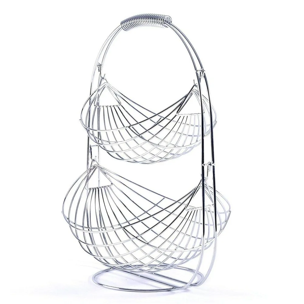 2 Tier Fruit Basket Bowl Holder Stand Kitchen Vegetables Storage Stainless Steel Household Kitchen Organizer Decor 
2 Tier Fruit Basket Bowl Holder Stand Kitchen Vegetables Storage Stainless Steel Household Kitchen Organizer Decor