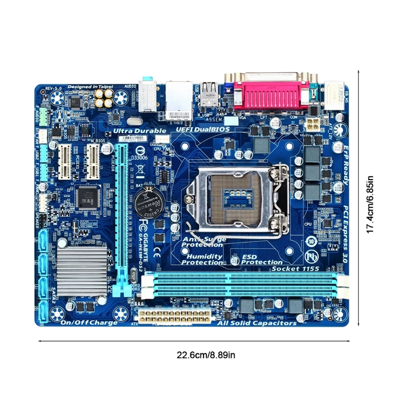 Материнская плата H61M Ds2, SATA 2, набор микросхем Intel H61, поддержка процессора Intel Core серии LGA 1155, десктопная материнская плата DDR3 16 Гб
Материнская плата H61M Ds2, SATA 2, набор микросхем Intel H61, поддержка процессора Intel Core серии LGA 1155, десктопная материнская плата DDR3 16 Гб