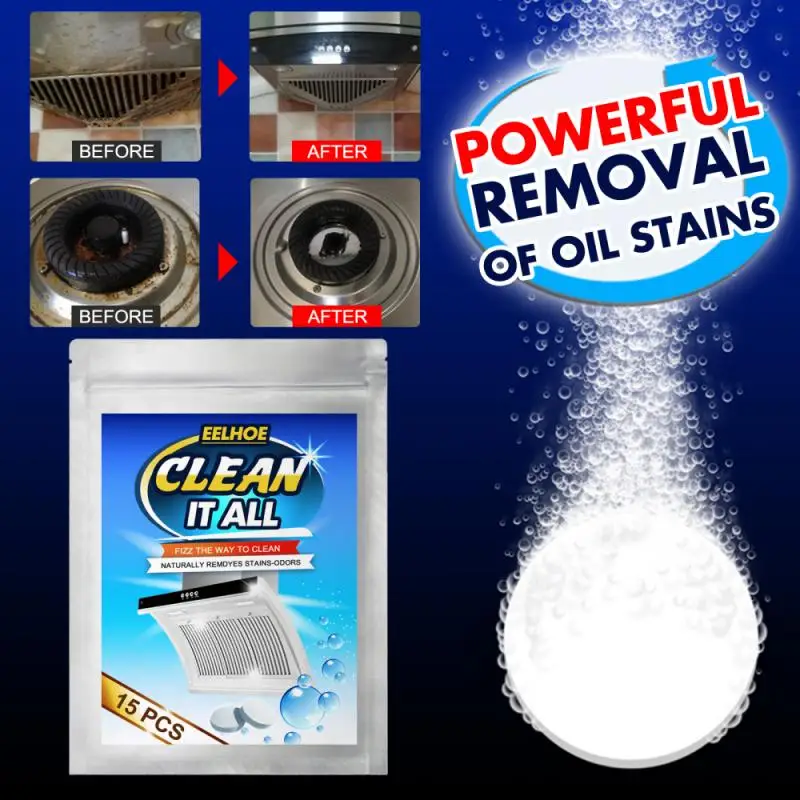15Pcs Effervescent Tablets Remove Dirt Kitchen Oil Stain Cleaner Cleaning Chemistry Household-chemicals Kitchen Accessories
15Pcs Effervescent Tablets Remove Dirt Kitchen Oil Stain Cleaner Cleaning Chemistry Household-chemicals Kitchen Accessories