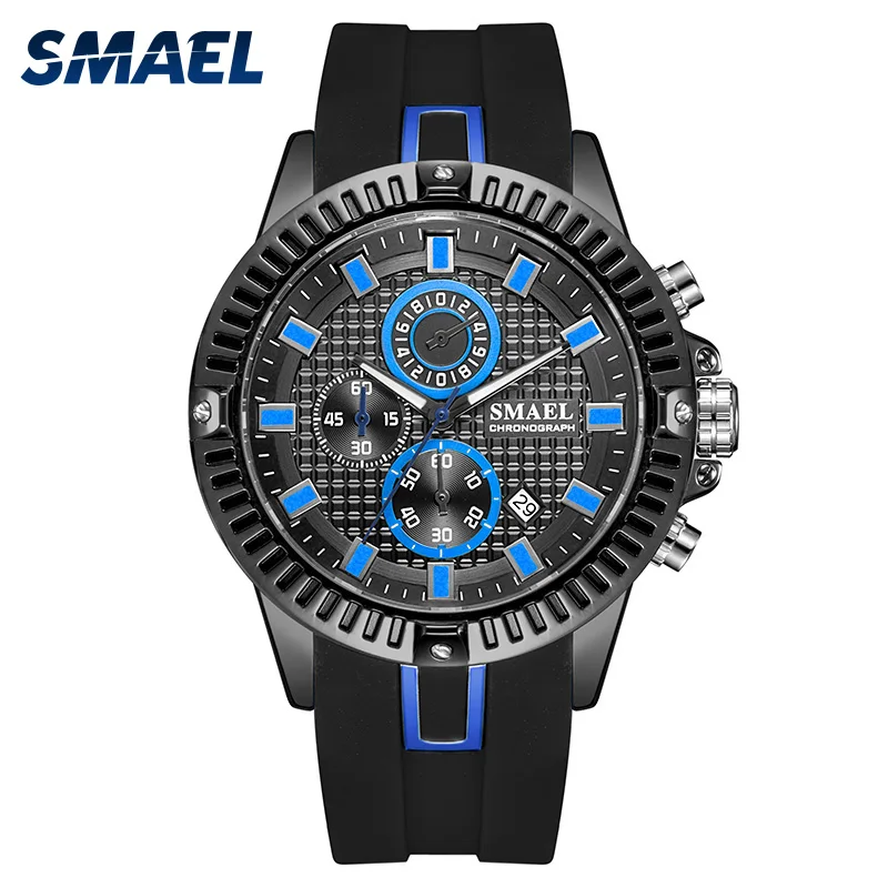 SMAEL Man Watch Causal Silicone Strap Men's Watches Chronograph Waterproof Sport Quartz Wristwatch Men Clock Reloj Hombre
SMAEL Man Watch Causal Silicone Strap Men's Watches Chronograph Waterproof Sport Quartz Wristwatch Men Clock Reloj Hombre