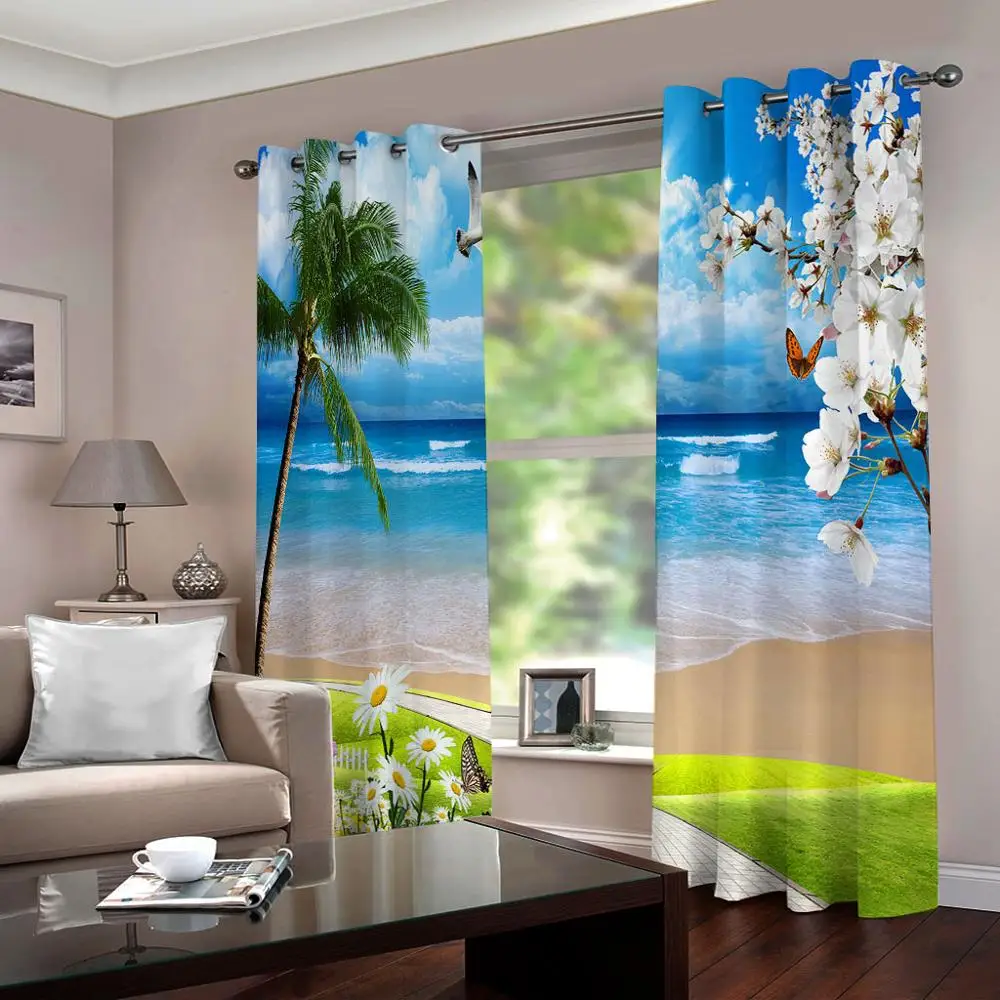 Modern Bedroom Curtains beach shell scenery Curtains For Living Room Bedroom Printed Luxury Drapes
Modern Bedroom Curtains beach shell scenery Curtains For Living Room Bedroom Printed Luxury Drapes