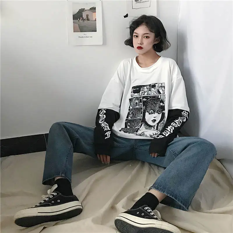 Harajuku Women t shirt Cartoon Printed Tshirt 2020 spring New Streetwear Fashion Tee Shirts Long Sleeve O-neck Tops Shirt
Harajuku Women t shirt Cartoon Printed Tshirt 2020 spring New Streetwear Fashion Tee Shirts Long Sleeve O-neck Tops Shirt