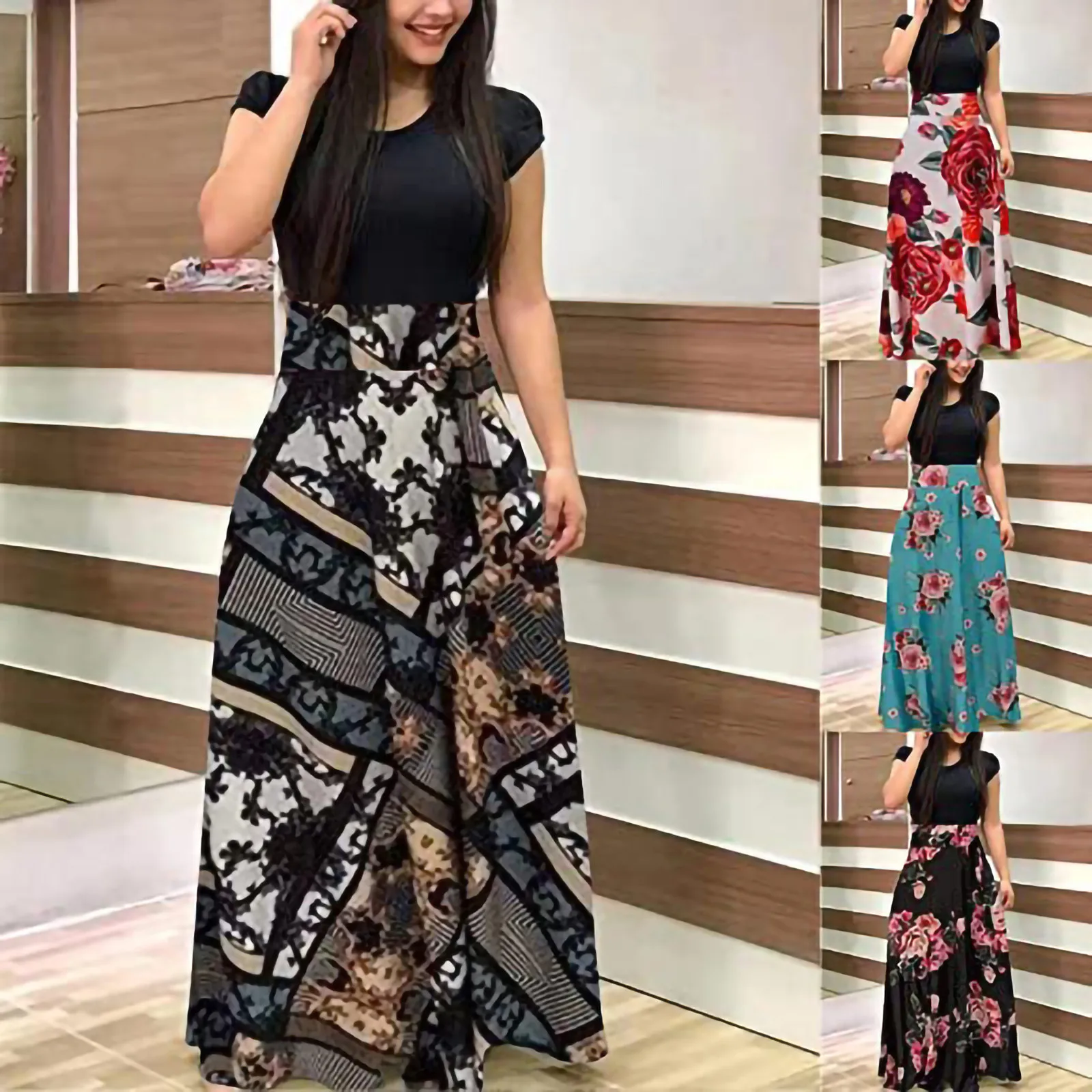 Women's Tie-Dye Colorful Long Floral Print Dresses Beach Casual Maxi Sundress 2021 New Fashionable Hot Summer Dresses For Women
Women's Tie-Dye Colorful Long Floral Print Dresses Beach Casual Maxi Sundress 2021 New Fashionable Hot Summer Dresses For Women