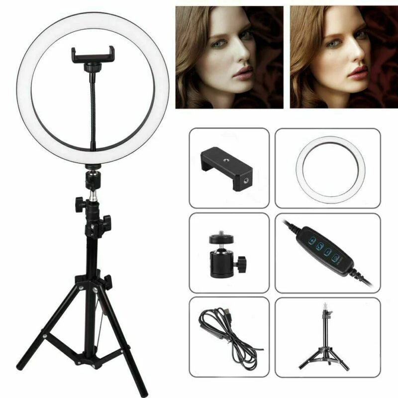10W LED Ring Fill Light Tripod Lamp Mobile Phone Holder Kit Selfie Photography Beauty Lamp
10W LED Ring Fill Light Tripod Lamp Mobile Phone Holder Kit Selfie Photography Beauty Lamp