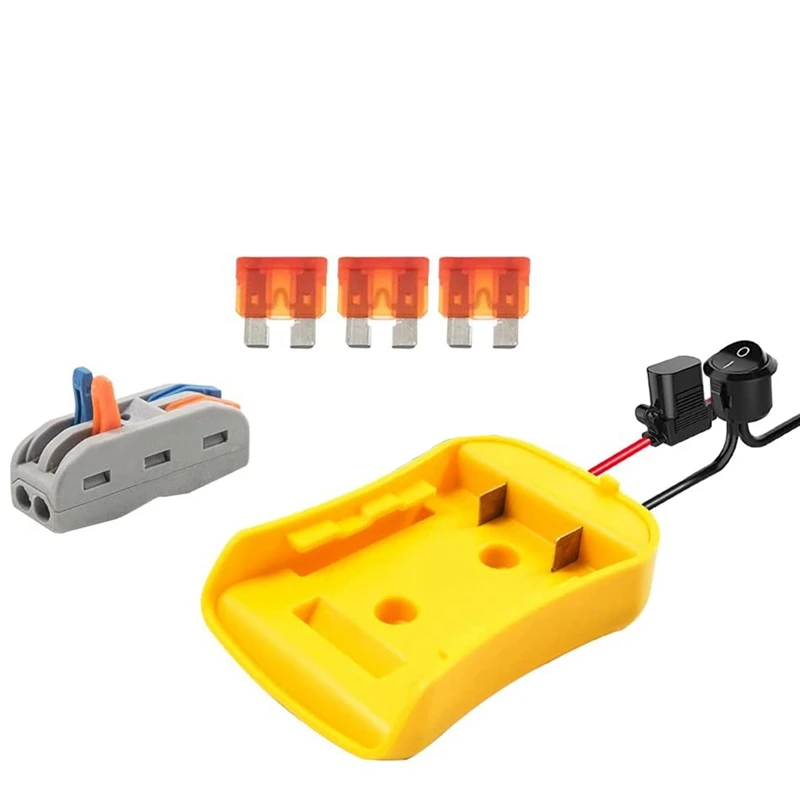 Power Wheels Adapter for DEWALT,for DEWALT 18V / 20V Cordless Power Tools Battery, with Splicing Wire Connector and Fuse
Power Wheels Adapter for DEWALT,for DEWALT 18V / 20V Cordless Power Tools Battery, with Splicing Wire Connector and Fuse