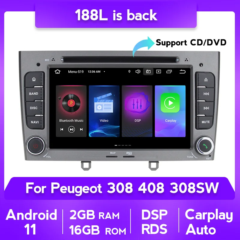 7-дюймовый IPS DSP Android 11 LTE автомобильный DVD-плеер WIFI Bluetooth RDS радио для PEUGEOT PG 308 408 308sw 2007-2010
7-дюймовый IPS DSP Android 11 LTE автомобильный DVD-плеер WIFI Bluetooth RDS радио для PEUGEOT PG 308 408 308sw 2007-2010