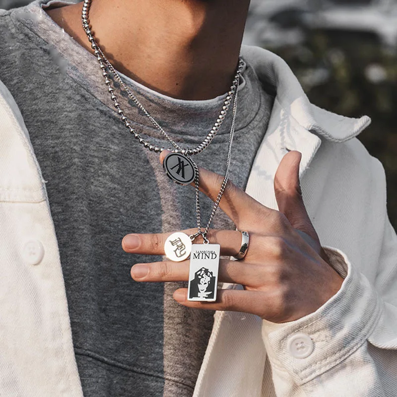 Hip Hop Necklace Titanium Steel Double Layer Pendant Necklaces for Women Men Personality Fashion Jewelry Accessories Gifts 
Hip Hop Necklace Titanium Steel Double Layer Pendant Necklaces for Women Men Personality Fashion Jewelry Accessories Gifts