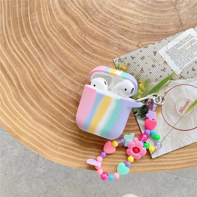 Luxury Cute Rainbow Bead Keychian Earphone Case For Apple Airpods Pro Case Silicone Headphone Charging Box For Airpods 1 2 Cover
Luxury Cute Rainbow Bead Keychian Earphone Case For Apple Airpods Pro Case Silicone Headphone Charging Box For Airpods 1 2 Cover
