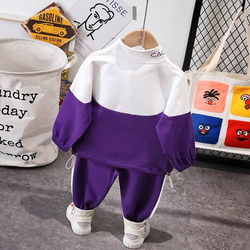 Boys Girls Clothes Suit Baby Children Solid Jacket Pants 2Pcs/sets Toddler Active Cotton Clothing Kids Tracksuits