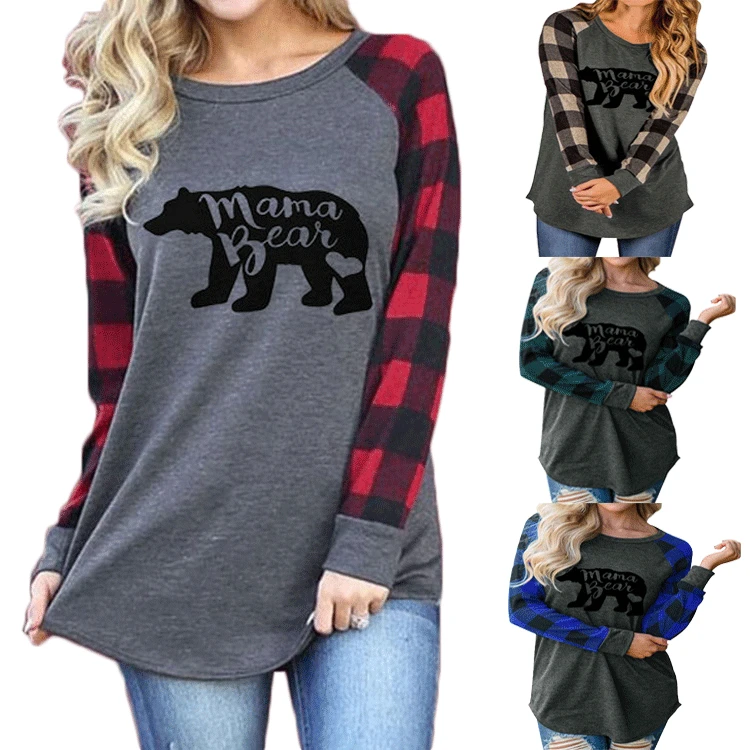 Spring 2021 women's clothing joker render unlined upper garment Mama Bear printed letters round neck long sleeve T-shirt girl
Spring 2021 women's clothing joker render unlined upper garment Mama Bear printed letters round neck long sleeve T-shirt girl