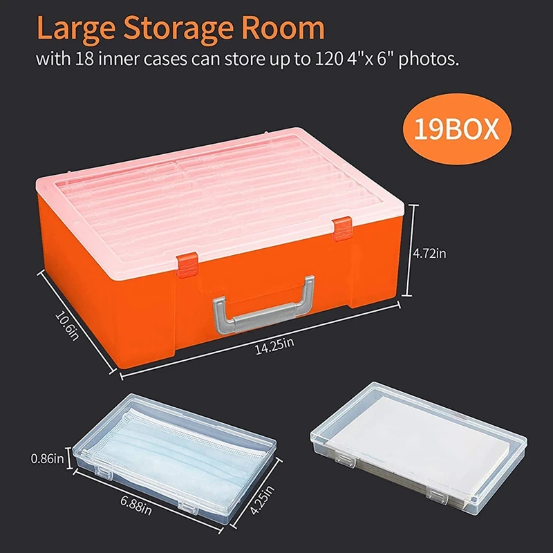 Photo Storage Box 17.5X10.5X2.5 CM,Acid-Free Photo Box Storage Box 18 Internal Photo Storage Boxes,Photo Sticker Stamp
Photo Storage Box 17.5X10.5X2.5 CM,Acid-Free Photo Box Storage Box 18 Internal Photo Storage Boxes,Photo Sticker Stamp