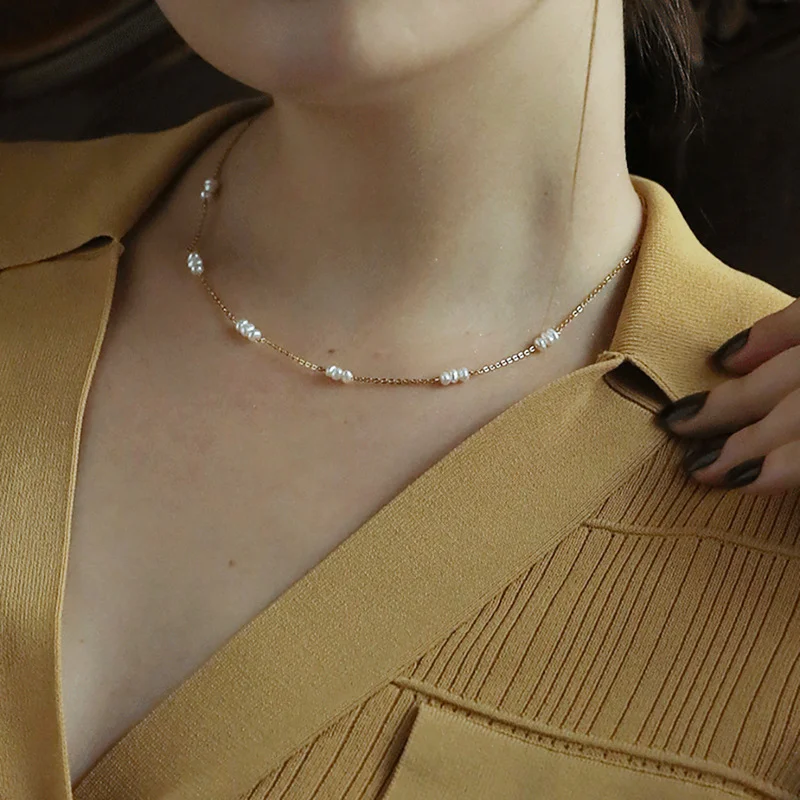 Minar Minimalist Baroque Freshwater Pearl Necklace for Women Brass Gold Beads Chain Dainty Triple Rice Pearls Necklaces Gift
Minar Minimalist Baroque Freshwater Pearl Necklace for Women Brass Gold Beads Chain Dainty Triple Rice Pearls Necklaces Gift
