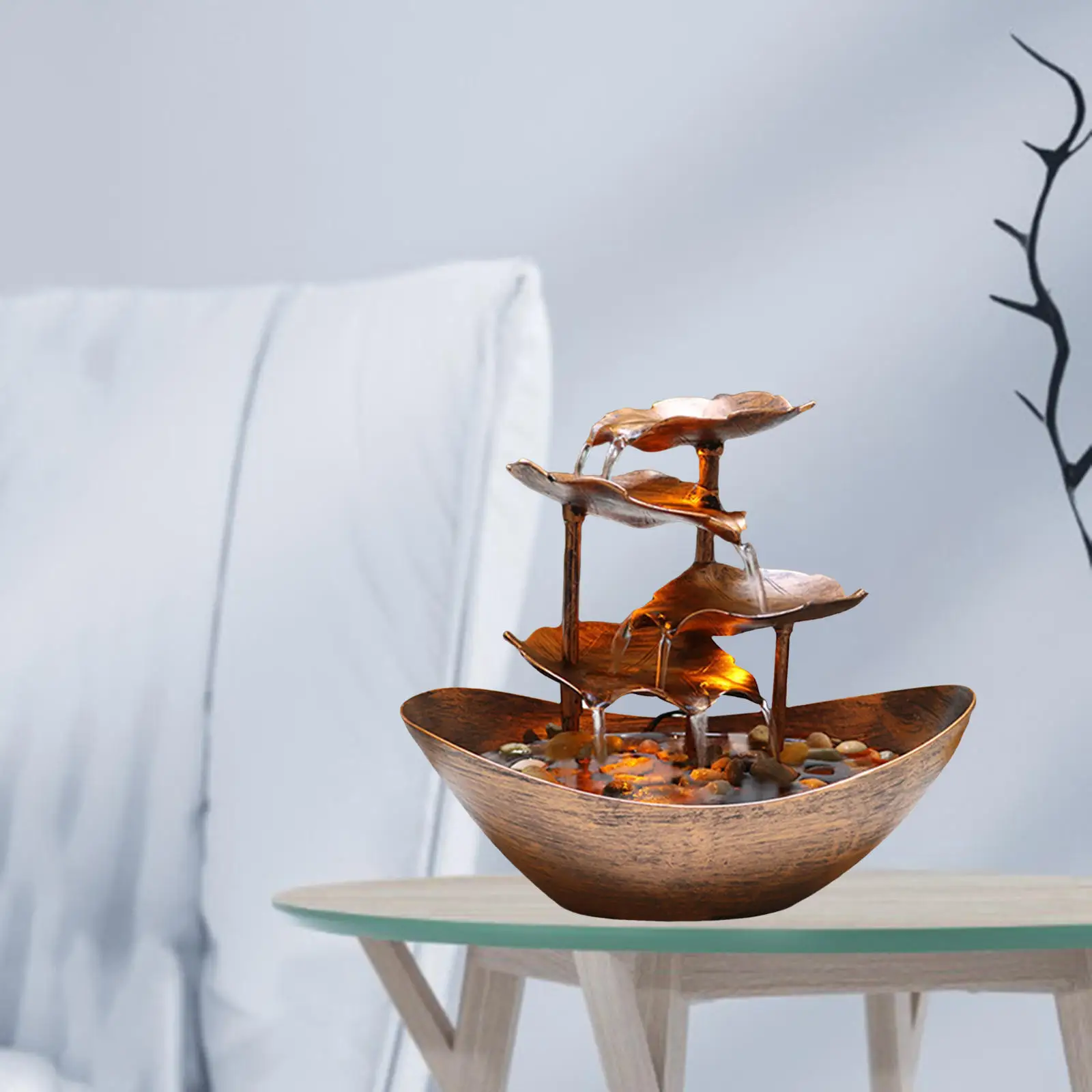 Tabletop Water Fountain Ornament with LED Light Feng Shui Water Flow Retro Style Waterfall for Bedroom Office Garden Gift Yoga
Tabletop Water Fountain Ornament with LED Light Feng Shui Water Flow Retro Style Waterfall for Bedroom Office Garden Gift Yoga
