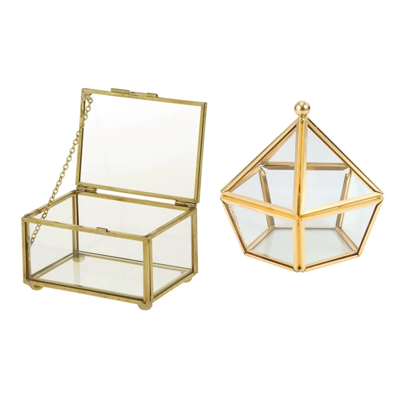 Glass Ring Box Wedding Jewelry Case Immortal Flower Glass Cover & Geometric Glass Style Jewelry Box Table Container
Glass Ring Box Wedding Jewelry Case Immortal Flower Glass Cover & Geometric Glass Style Jewelry Box Table Container