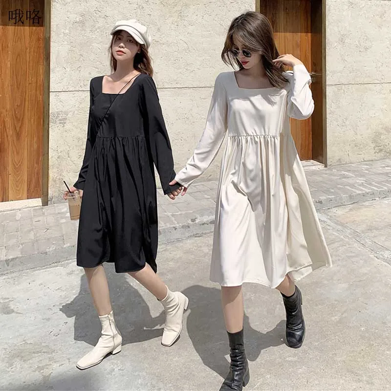 2021 Summer Loose Ladies Dress French Vintage Square Collar Long Sleeves Dresses Elegant Korean One-Piece Women Dress Midi Dress
2021 Summer Loose Ladies Dress French Vintage Square Collar Long Sleeves Dresses Elegant Korean One-Piece Women Dress Midi Dress