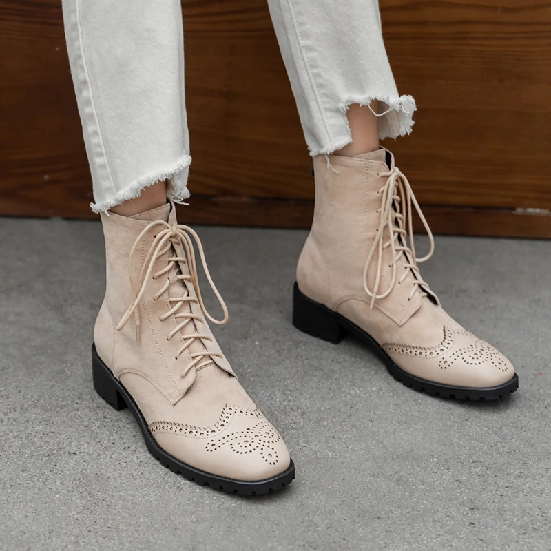 WETKISS Cow Leather Boots Women Ankle Boot Thick Heels Motorcycle Shoes Female Cross Tied Square Toe Shoes Ladies Winter 2020
WETKISS Cow Leather Boots Women Ankle Boot Thick Heels Motorcycle Shoes Female Cross Tied Square Toe Shoes Ladies Winter 2020