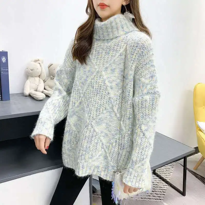2020 Winter New Womens Turtleneck Warm Sweater Female Long Sleeve Thick Knitted Sweater Casual Loose Wool Pullovers Knitwear
2020 Winter New Womens Turtleneck Warm Sweater Female Long Sleeve Thick Knitted Sweater Casual Loose Wool Pullovers Knitwear