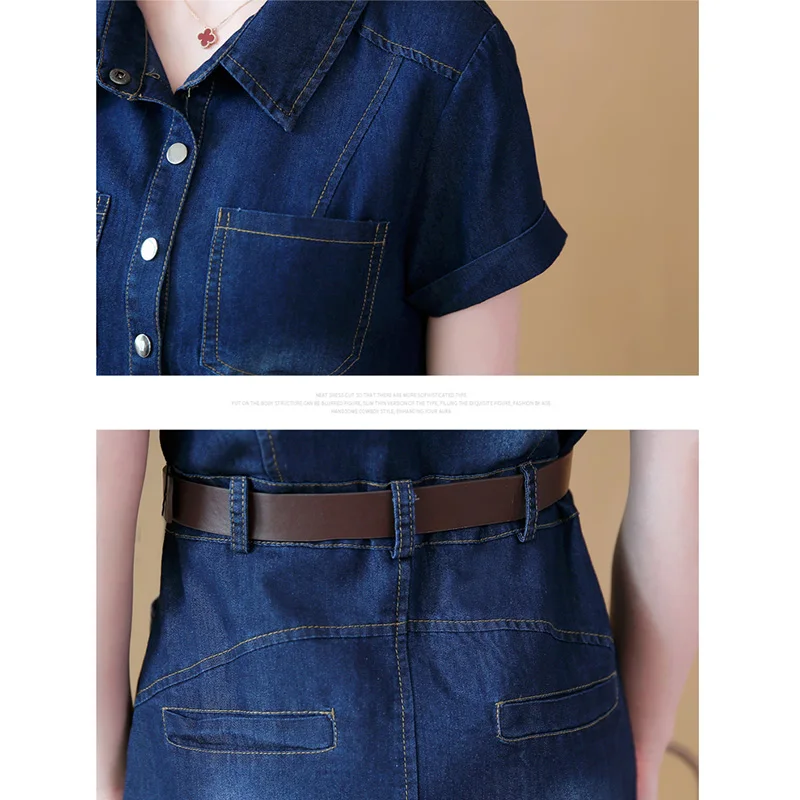 Fashion Trend Women Casual Denim Dress Vintage Jeans Dresses With Belt 2020Summer Short Sleeve OL Ladies Mini Dress Vestidos 258
Fashion Trend Women Casual Denim Dress Vintage Jeans Dresses With Belt 2020Summer Short Sleeve OL Ladies Mini Dress Vestidos 258