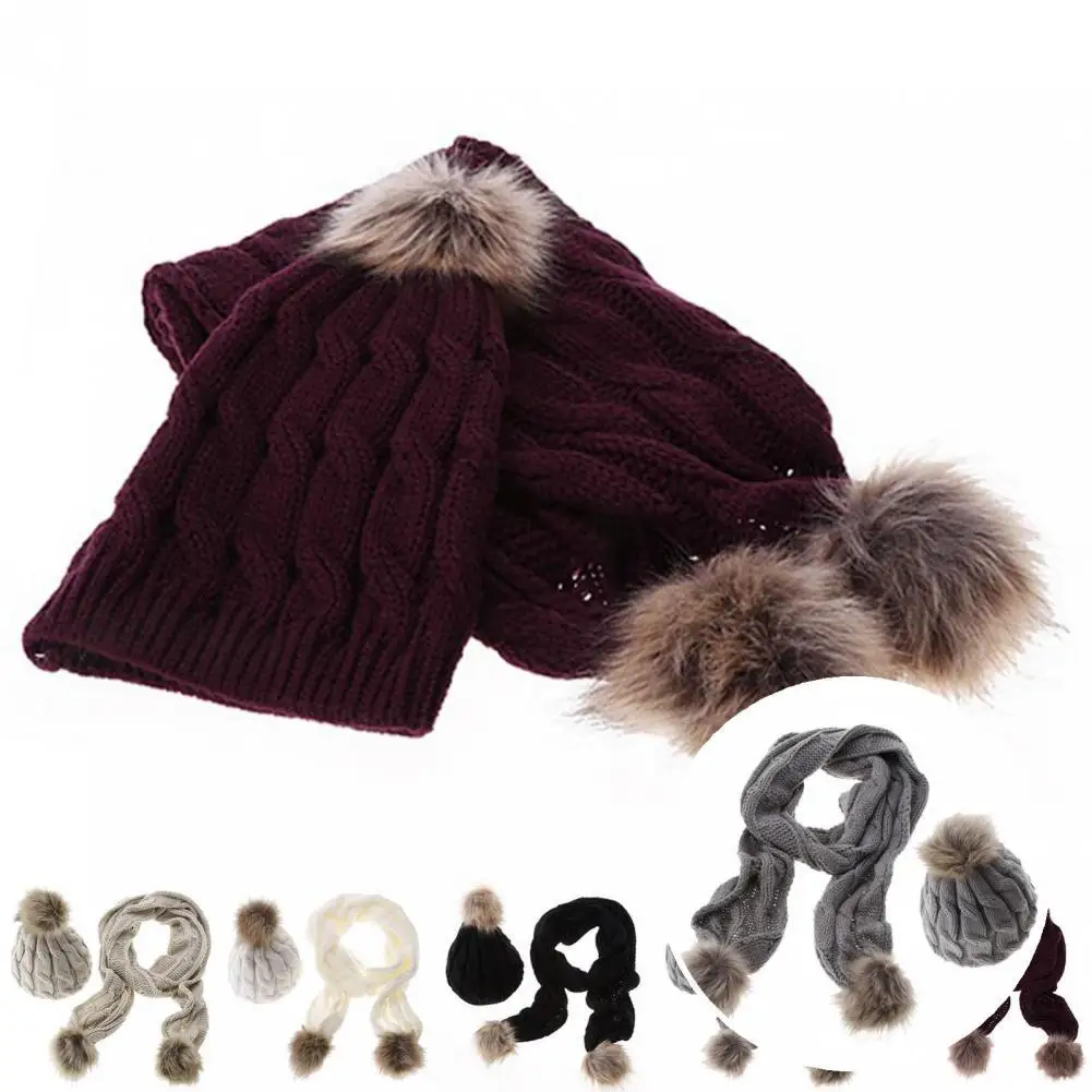 Knitted Cap Scarf Elastic Super Soft Plush Balls Ear Protection Knitted Beanies Scarf Hat Scarf Beanies Scarf 2Pcs/Set
Knitted Cap Scarf Elastic Super Soft Plush Balls Ear Protection Knitted Beanies Scarf Hat Scarf Beanies Scarf 2Pcs/Set