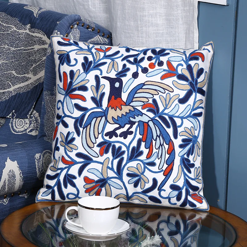 New Embroidered Flower Cotton Cushion Cover Lake Blue Cotton Fleece Modern Geometric Retro Floral Fashion Sofa Pillowcase
New Embroidered Flower Cotton Cushion Cover Lake Blue Cotton Fleece Modern Geometric Retro Floral Fashion Sofa Pillowcase