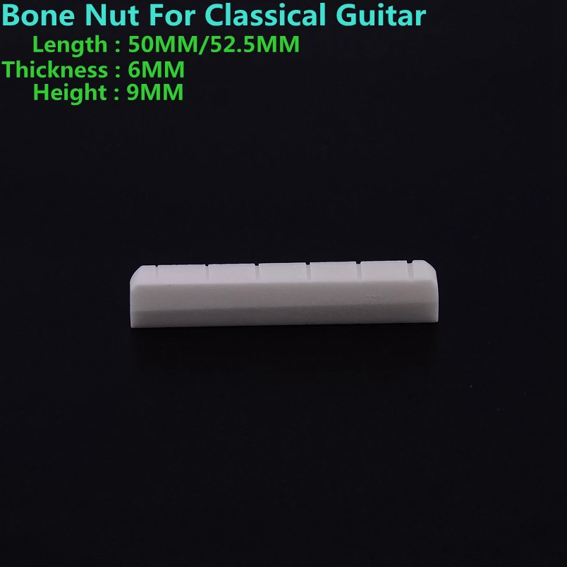 

1 Piece GuitarFamily Real Slotted Bone Nut For Classical Guitar 50MM / 52.5MM * 6MM * 9MM