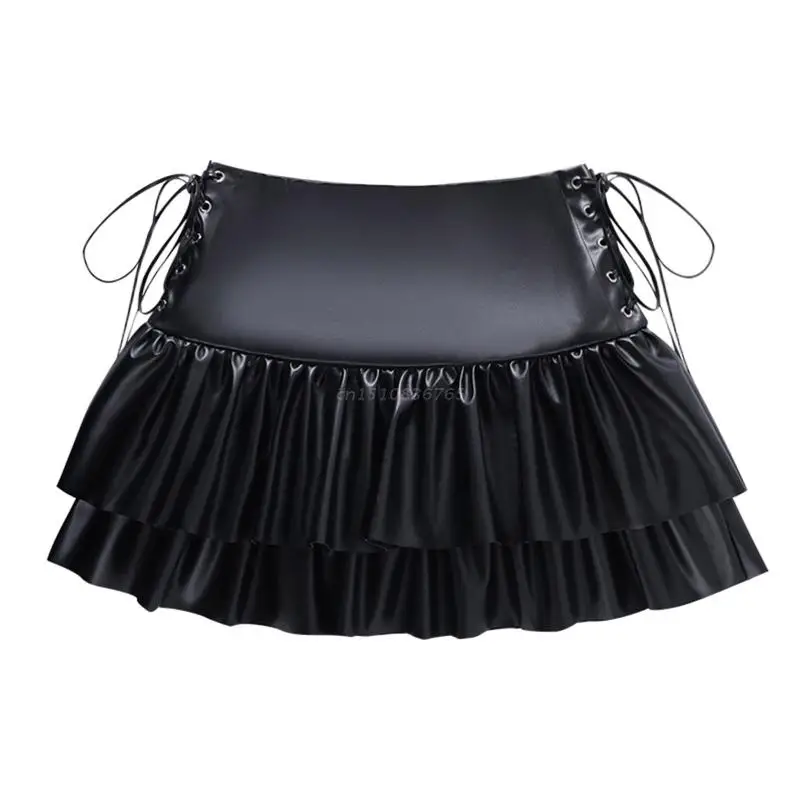 Women Bandage PU Black A-Line Slim Mini Skirts High Waist Pleated Ruffle Short Skirt Lady Streetwear Clubwear
Women Bandage PU Black A-Line Slim Mini Skirts High Waist Pleated Ruffle Short Skirt Lady Streetwear Clubwear