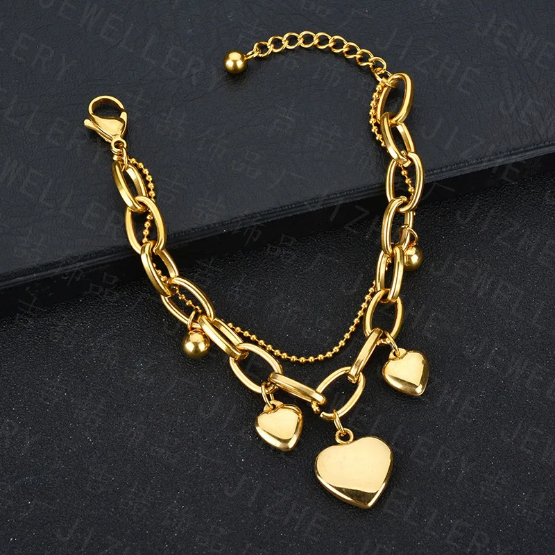 MEYRROYU Stainless Steel Trendy Double Layer Gold Color Heart Rope Chain Bracelets 2021 New For Women Fashion Gift Party Jewelry
MEYRROYU Stainless Steel Trendy Double Layer Gold Color Heart Rope Chain Bracelets 2021 New For Women Fashion Gift Party Jewelry