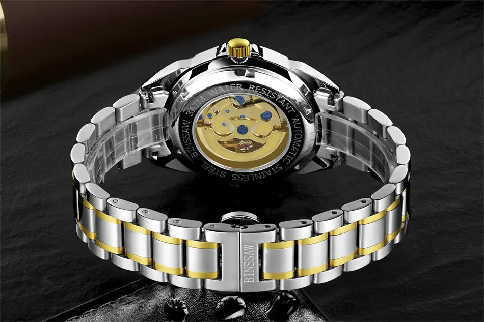 BINSSAW Men Original Luxury Brand New Watch Fashion Leather Automatic Mechanical Hollow Business Gold Relogio Masculino
BINSSAW Men Original Luxury Brand New Watch Fashion Leather Automatic Mechanical Hollow Business Gold Relogio Masculino