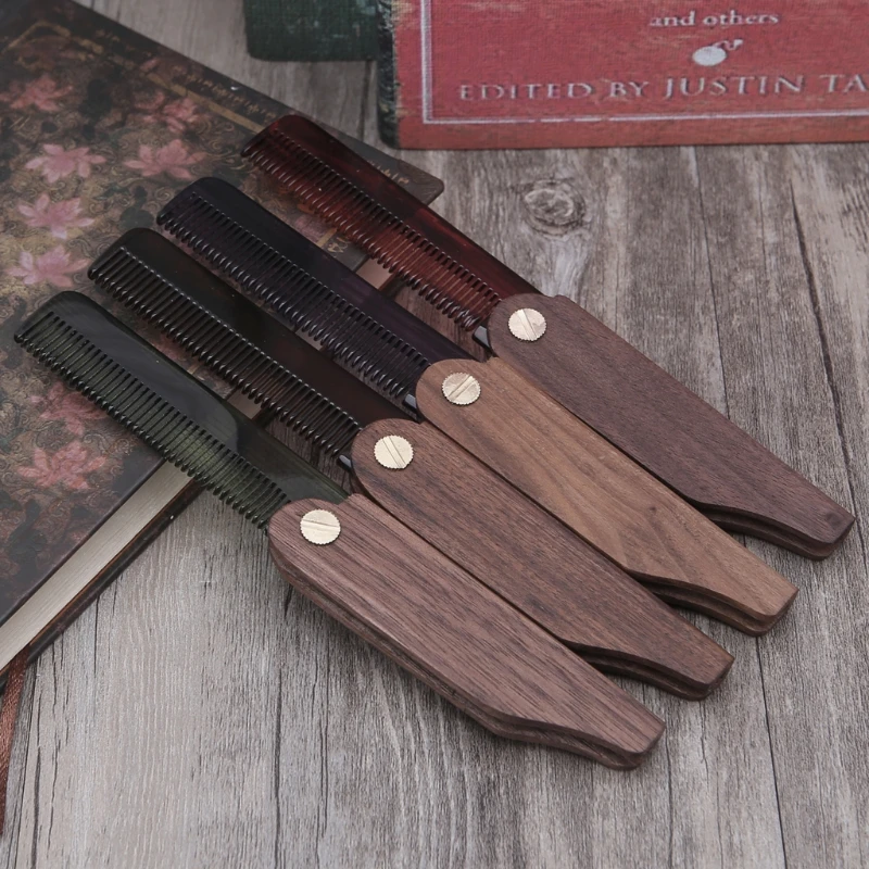 New Fashion Beard comb walnut handle comb acetate Folding Pocket Moustache Comb 896D 
New Fashion Beard comb walnut handle comb acetate Folding Pocket Moustache Comb 896D