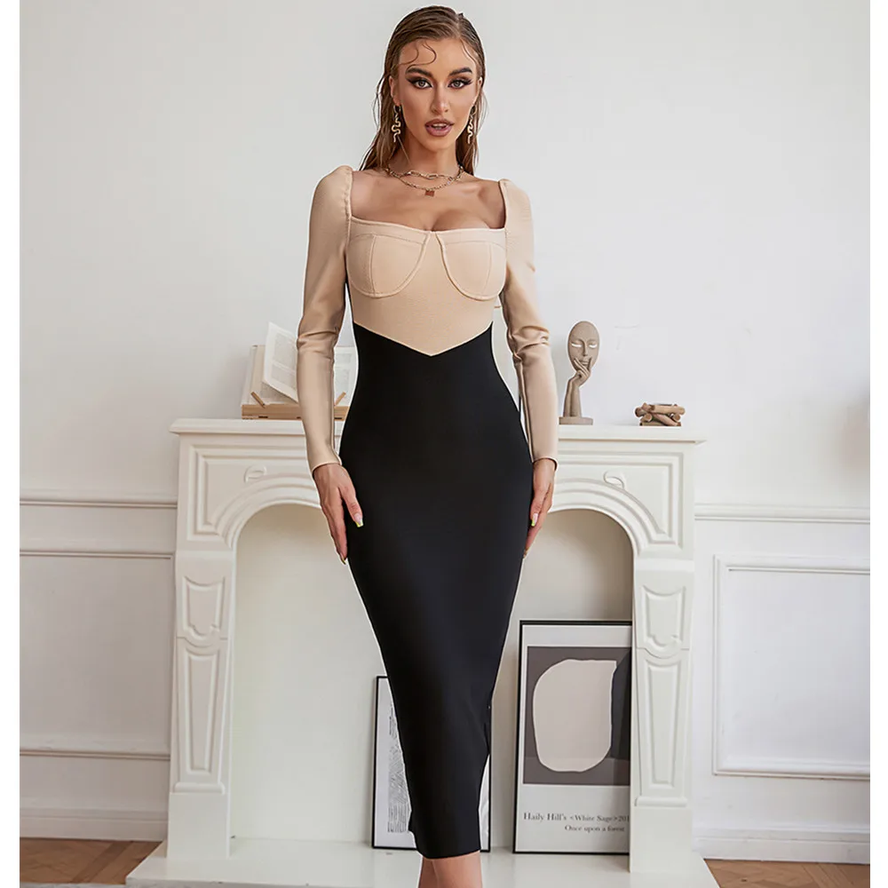 Top Women Winter Bandage Dress 2022 Sexy Long Sleeve Patchwork Office Lady Midi Elegant Evening Party Club Dress Vestidos
Top Women Winter Bandage Dress 2022 Sexy Long Sleeve Patchwork Office Lady Midi Elegant Evening Party Club Dress Vestidos