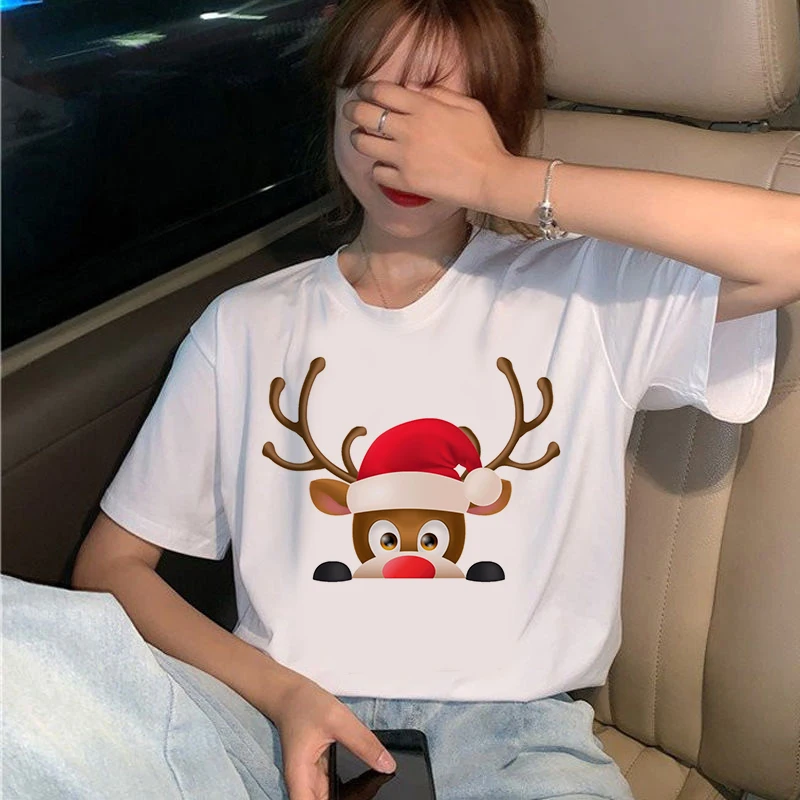 Women Christmas white tshirt Harajuku Short Sleeve Women Tee Tops Camisetas Mujer Suitable all seasons New cute reindeer tshirt
Women Christmas white tshirt Harajuku Short Sleeve Women Tee Tops Camisetas Mujer Suitable all seasons New cute reindeer tshirt