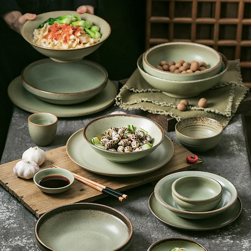 1PC RELMHSYU Japanese Style Ceramic Retro Soup Noodle Bowl Household thickened Rice Salad Bowl Green Household Tableware
1PC RELMHSYU Japanese Style Ceramic Retro Soup Noodle Bowl Household thickened Rice Salad Bowl Green Household Tableware