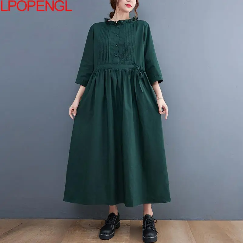 New Summer Dress Korea Style Ruffle Draw String Slim Office Lady Work Dress Women Casual Oversized Vintage Ruffle Collar dress
New Summer Dress Korea Style Ruffle Draw String Slim Office Lady Work Dress Women Casual Oversized Vintage Ruffle Collar dress