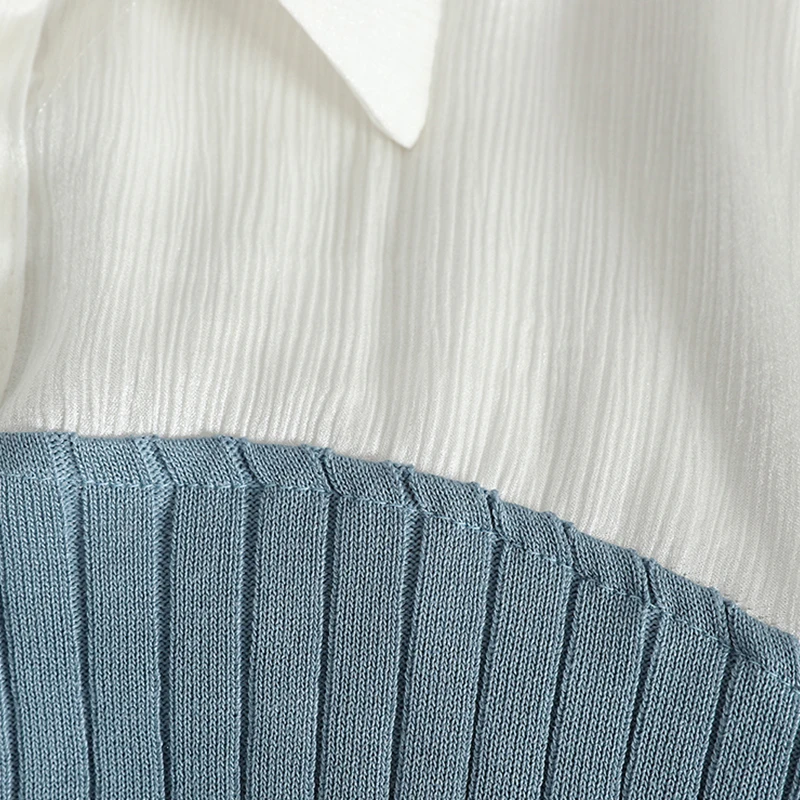 2020 Autumn Winter New Arrivals Two Piece Set Elegant Long Sleeve Patchwork Blouse Tops Knitted Skirt Tracksuit C172
2020 Autumn Winter New Arrivals Two Piece Set Elegant Long Sleeve Patchwork Blouse Tops Knitted Skirt Tracksuit C172