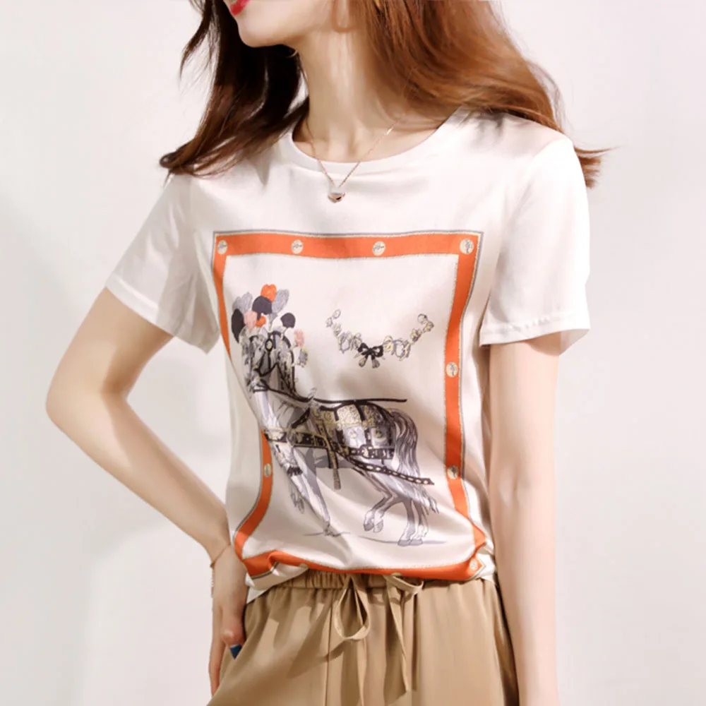 Retro Print T-shirt Women Summer Refreshing Loose Casual Temperament Tops Round Neck Pullover Fashion Short Sleeve 2021 New
Retro Print T-shirt Women Summer Refreshing Loose Casual Temperament Tops Round Neck Pullover Fashion Short Sleeve 2021 New