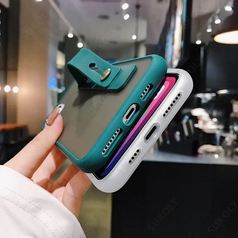 Matte Soft Edge Acrylic Bracket Case For Redmi Note 10 Pro 9 8 Xiaomi Mi 11 Lite 10T Poco X3 F3 Stand Cover | Мобильные телефоны и