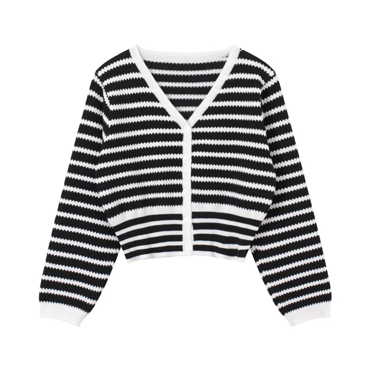 Striped sweater knitted cardigan long-sleeved women's clothing 2020 new autumn winter wear V-neck ice silk casual fashion al
Striped sweater knitted cardigan long-sleeved women's clothing 2020 new autumn winter wear V-neck ice silk casual fashion al