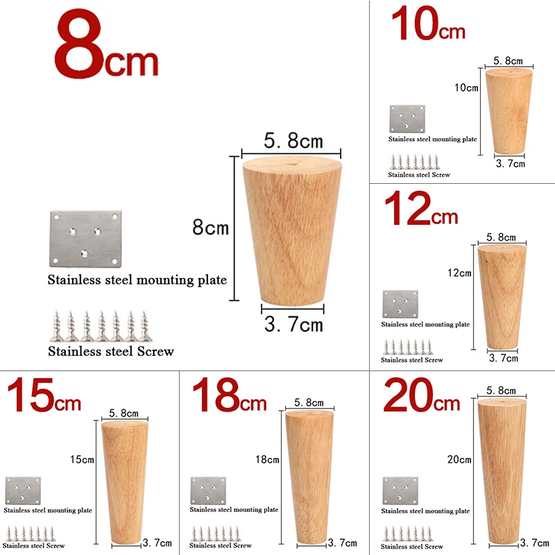 1 Pcs 8-20cm Height Solid Wood Furniture Legs Inclined Cone Sofa Feet Bed Cabinet Table Chair Replacement Feet Sloping Feet
1 Pcs 8-20cm Height Solid Wood Furniture Legs Inclined Cone Sofa Feet Bed Cabinet Table Chair Replacement Feet Sloping Feet
