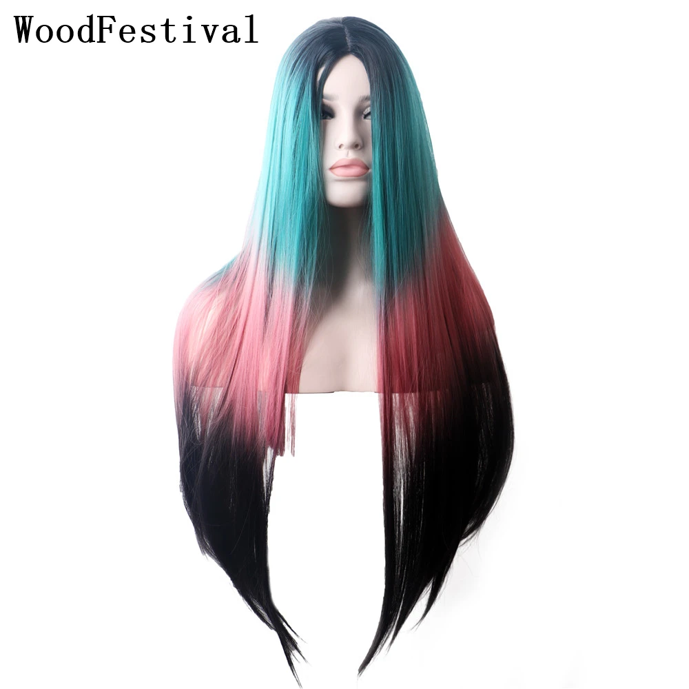 WoodFestival Synthetic Hair Straight Wig Female Long Cosplay Wigs For Women Black Pink Brown Green Ombre Blue Party Rainbow
WoodFestival Synthetic Hair Straight Wig Female Long Cosplay Wigs For Women Black Pink Brown Green Ombre Blue Party Rainbow